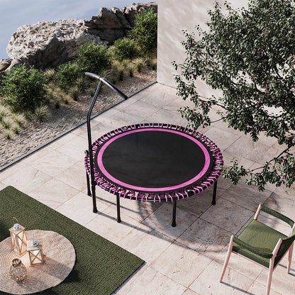48in Bungee Cords Foldable Round Trampoline with Adjustable T-Handle Bar