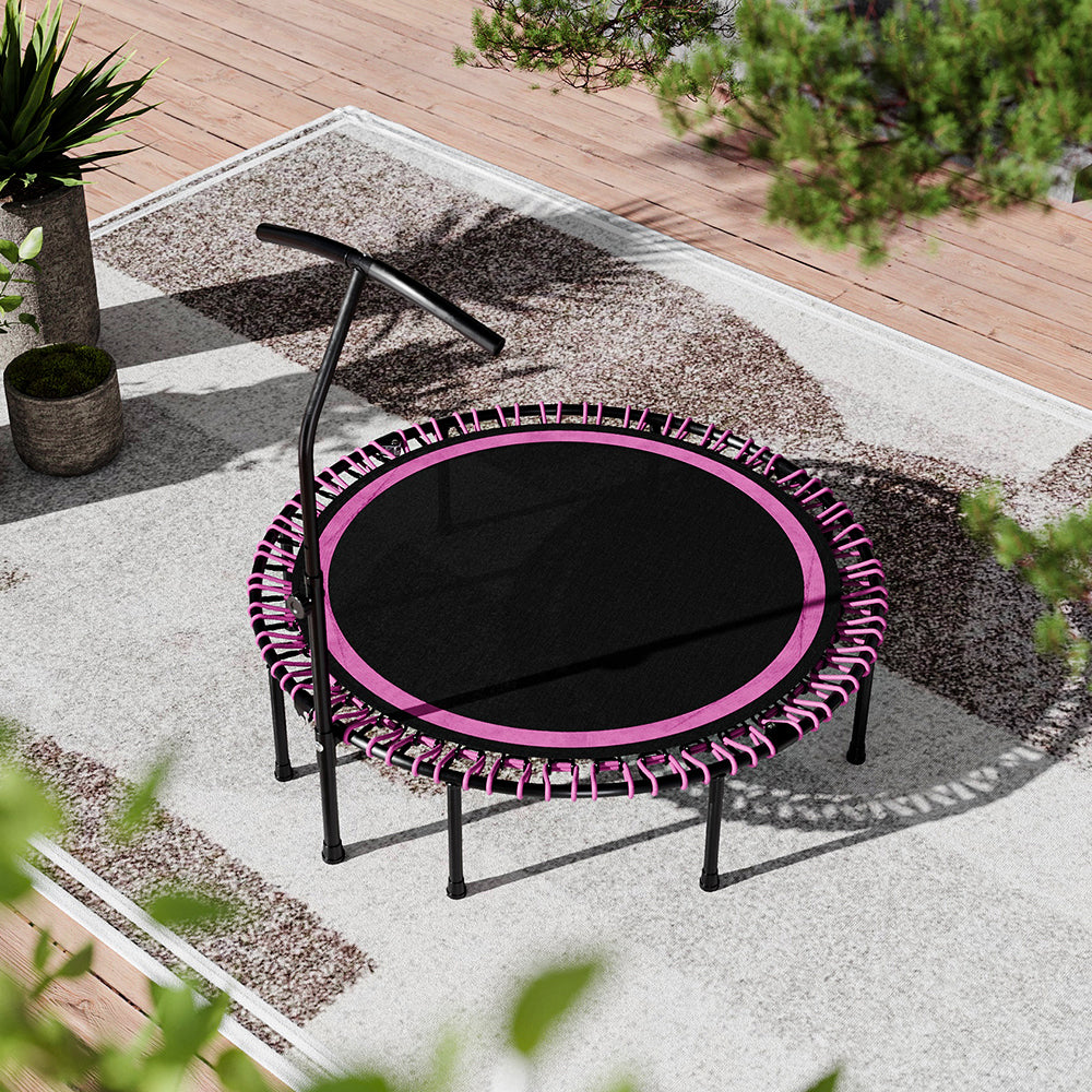 48in Bungee Cords Foldable Round Trampoline with Adjustable T-Handle Bar