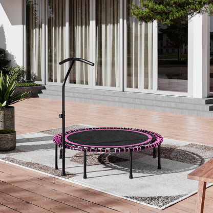 48in Bungee Cords Foldable Round Trampoline with Adjustable T-Handle Bar