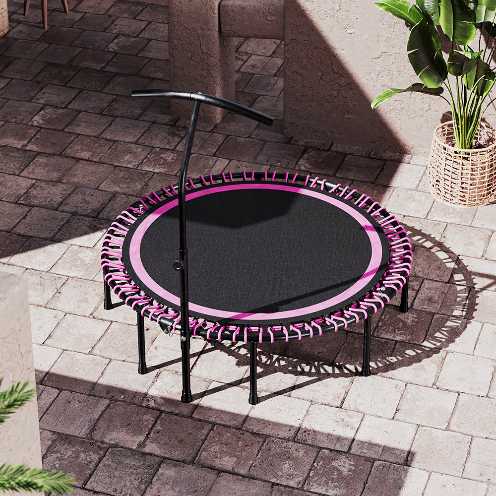 48in Bungee Cords Foldable Round Trampoline with Adjustable T-Handle Bar