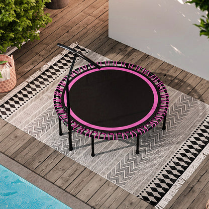 48in Bungee Cords Foldable Round Trampoline with Adjustable T-Handle Bar