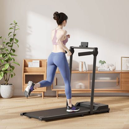 Treadmill with Side Handrails and Remote