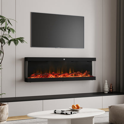 Three-sided Freestanding Electric Fireplace