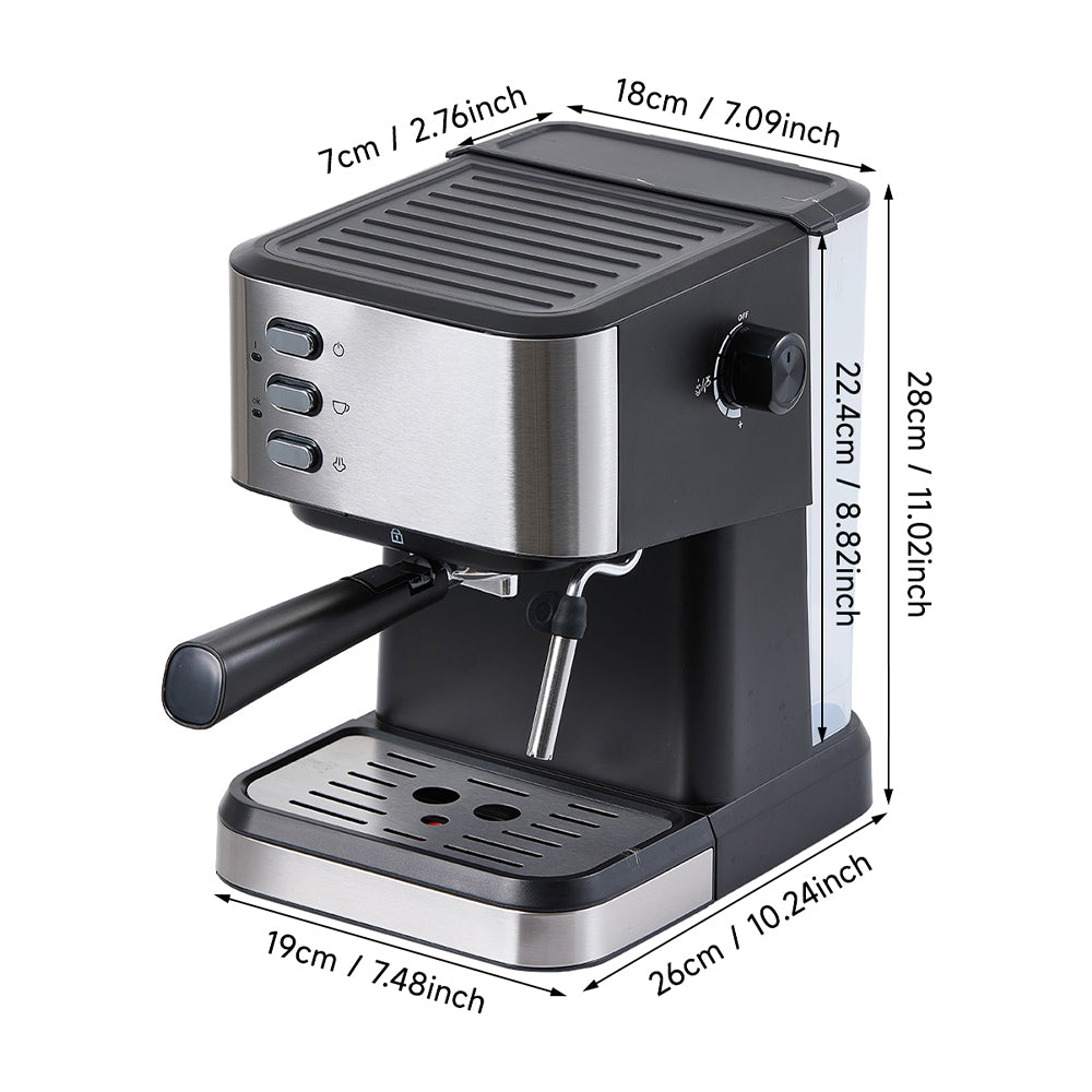 20 Bar Modern Coffee Espresso Machine with Steam Wand