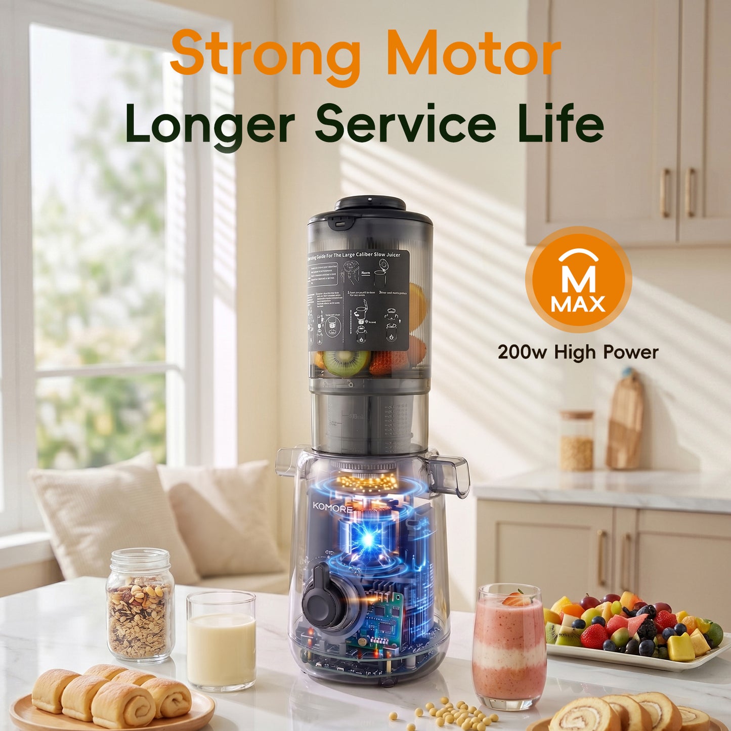 200W Cold Press Juicer Slow Masticating Machine