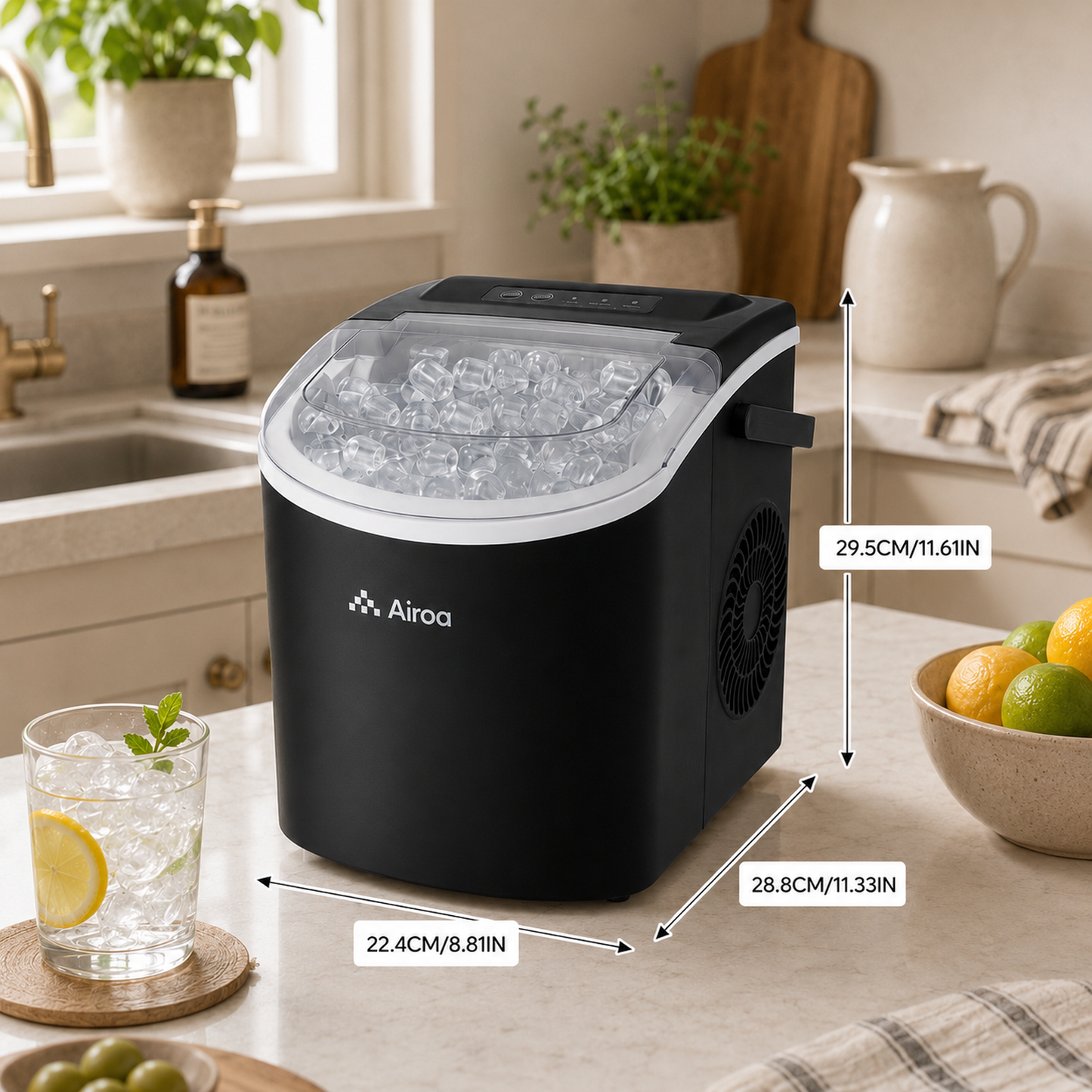 Countertop Bullet Ice Maker with Handle