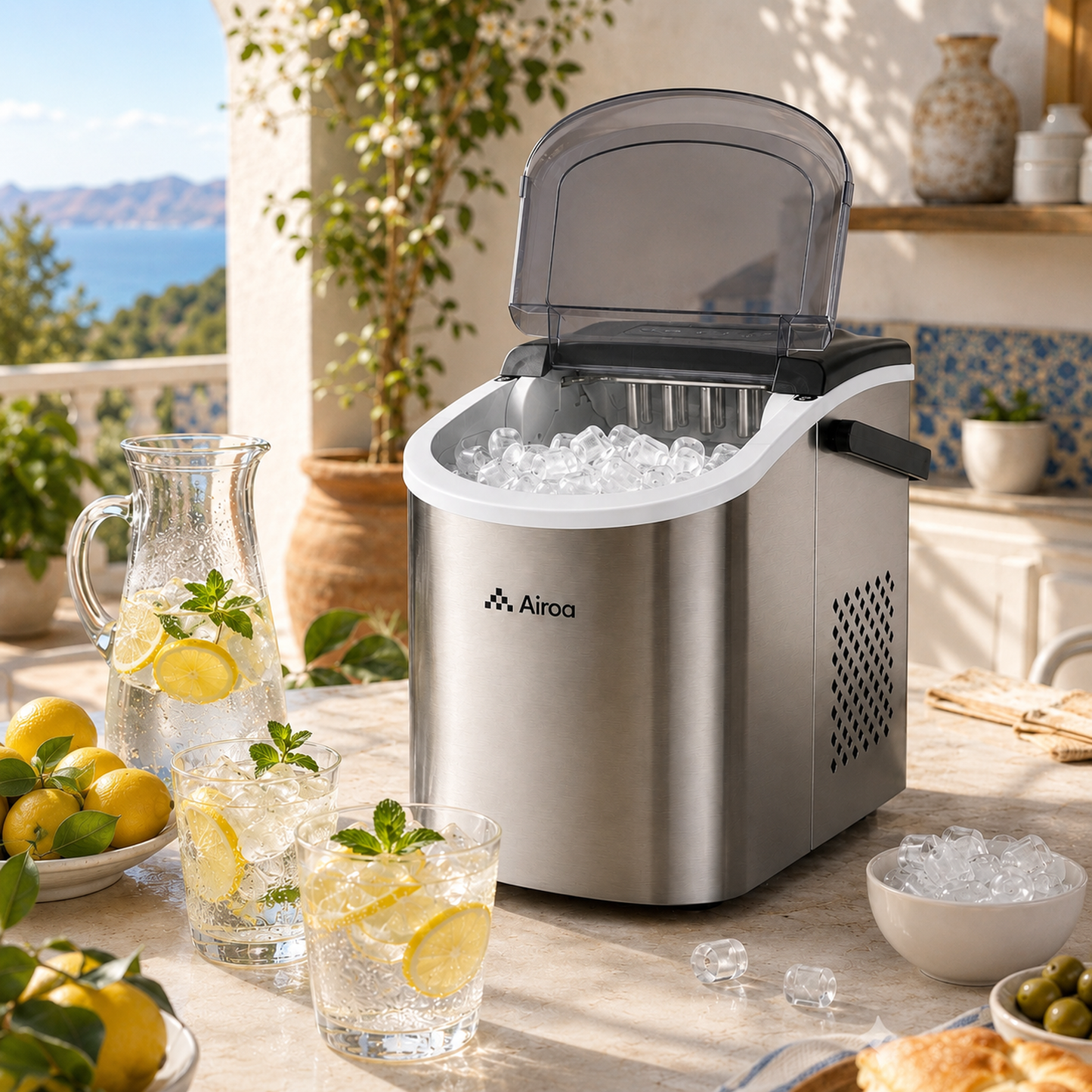 Countertop Bullet Ice Maker with Handle