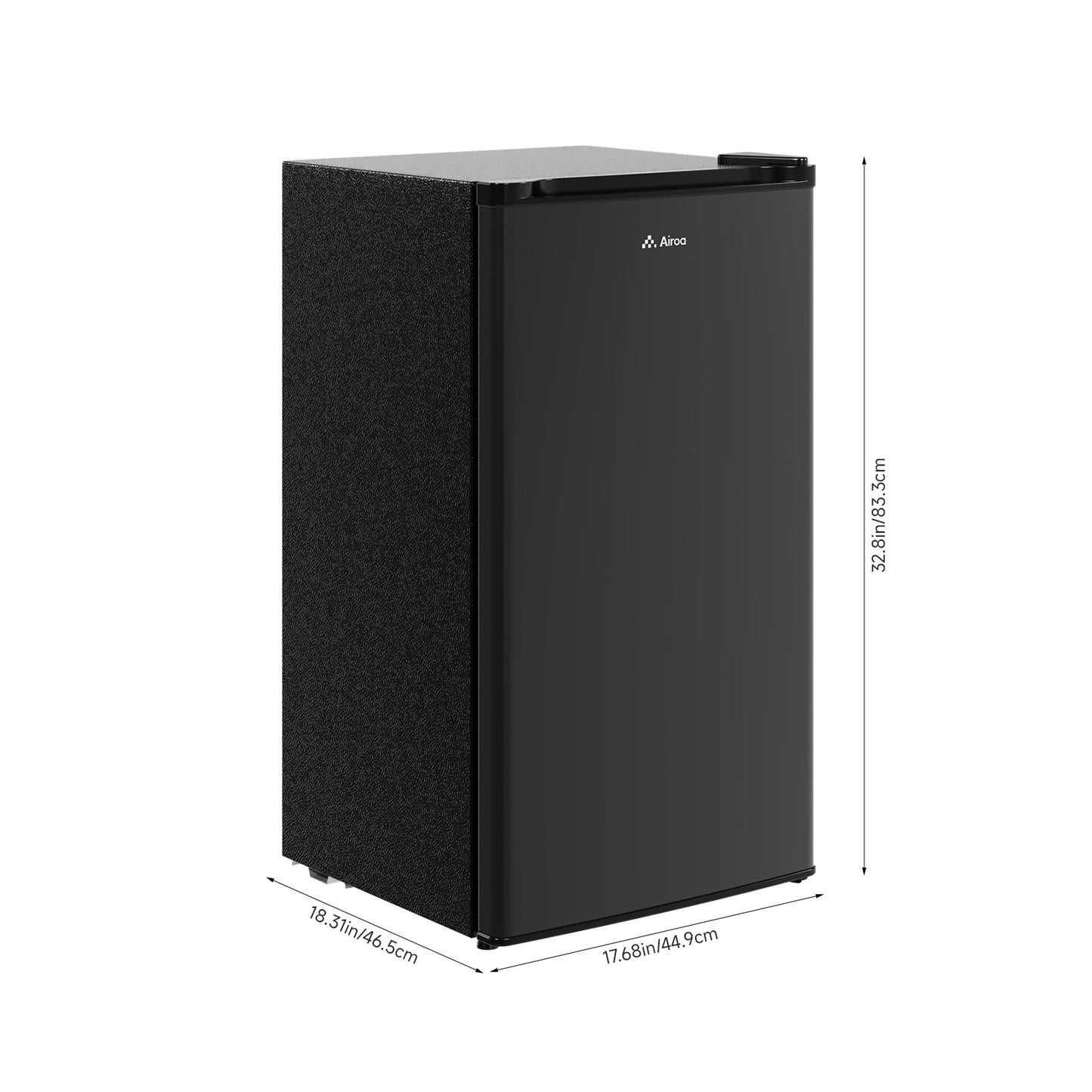 Black Compact Refrigerator with 9L Freezer Compartment