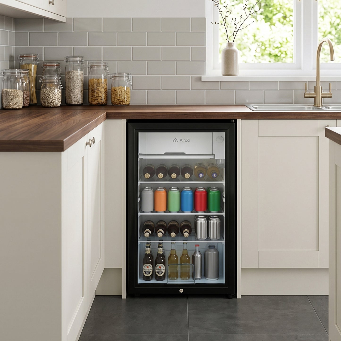 Glass Door 83L Refrigerator with 9L Freezer Box