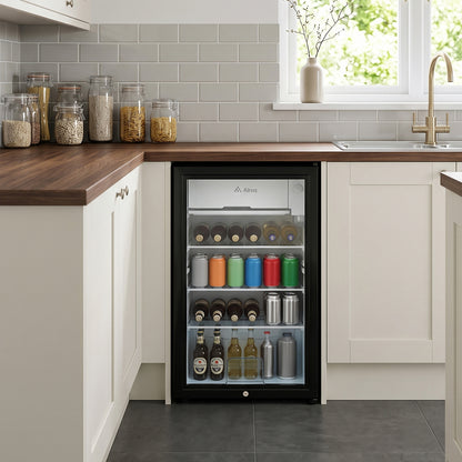 Glass Door 83L Refrigerator with 9L Freezer Box