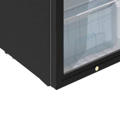 Glass Door 83L Refrigerator with 9L Freezer Box