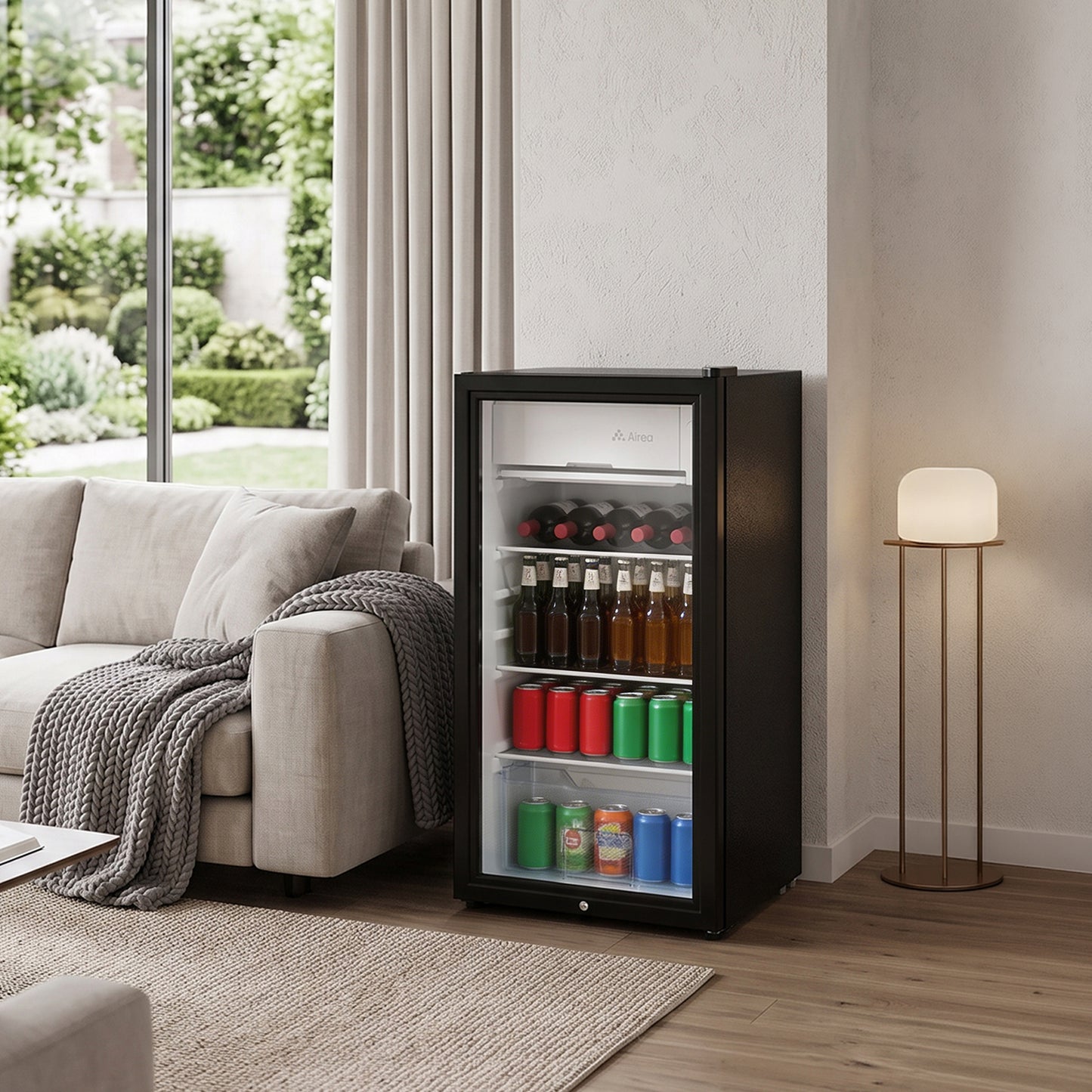 Glass Door 83L Refrigerator with 9L Freezer Box