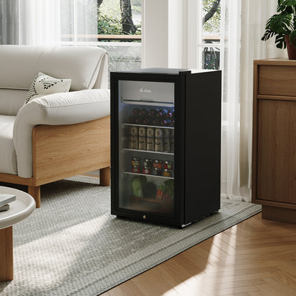 Glass Door 83L Refrigerator with 9L Freezer Box