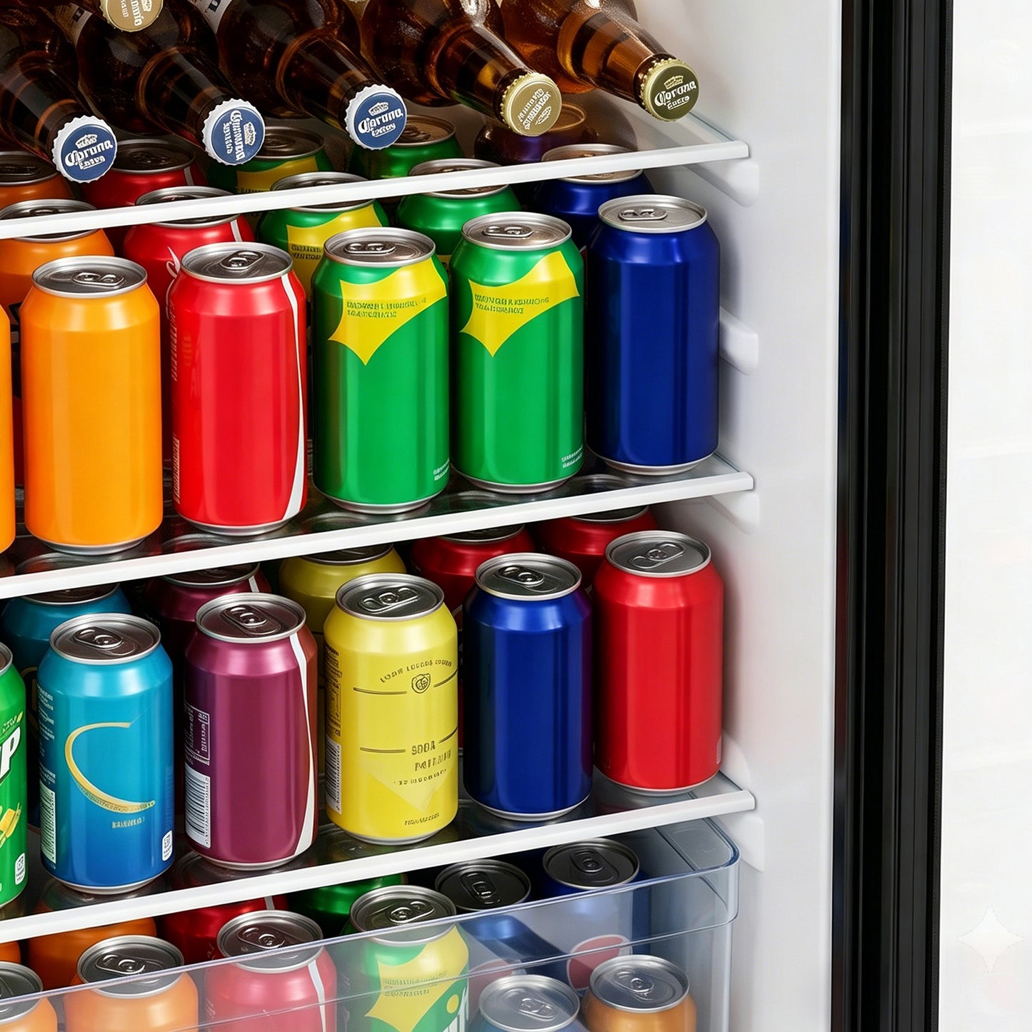 Glass Door 83L Refrigerator with 9L Freezer Box