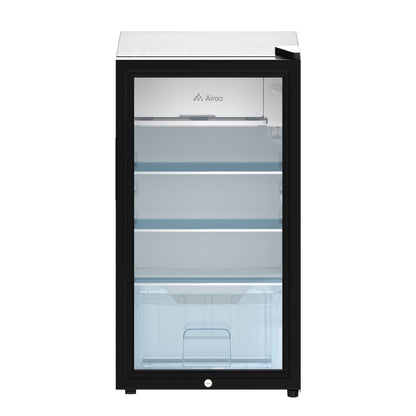 Glass Door 83L Refrigerator with 9L Freezer Box