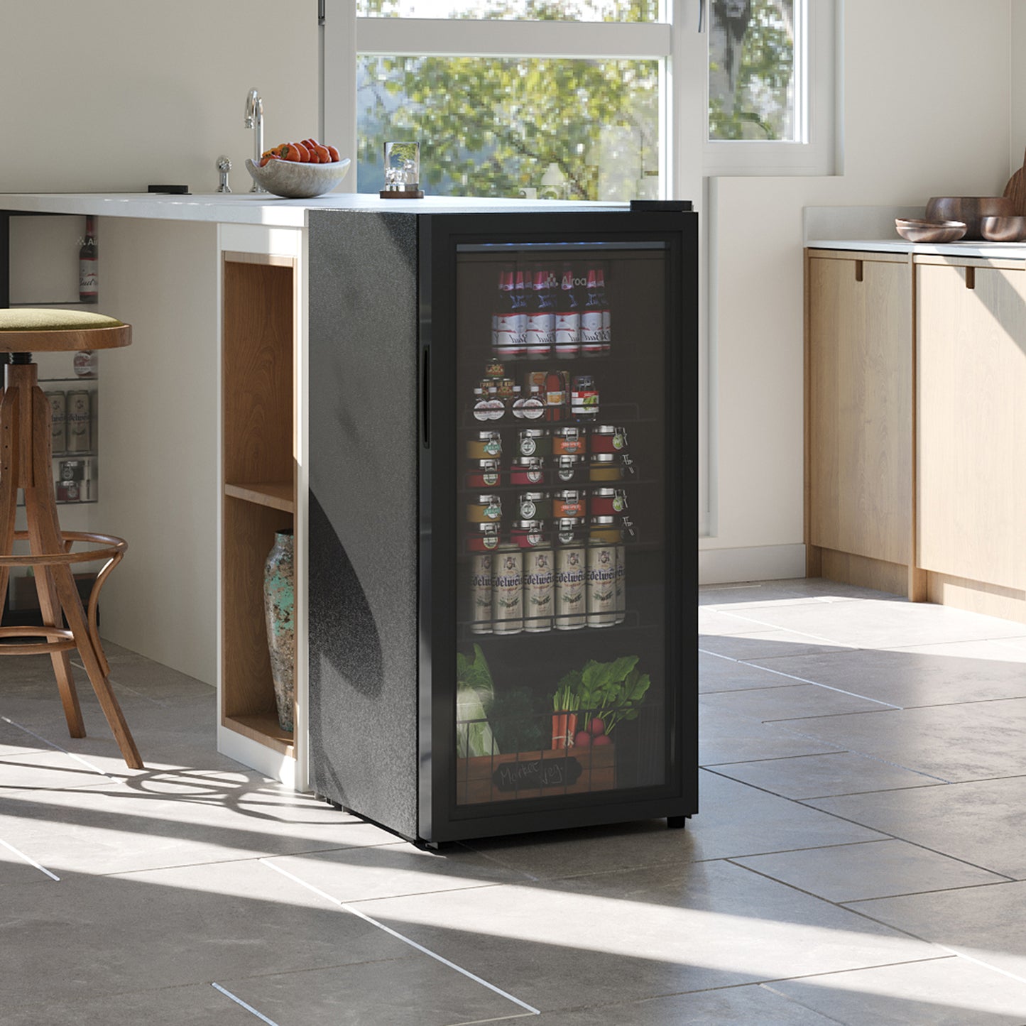 99L/109L Glass Door Refrigerator with Interior Light