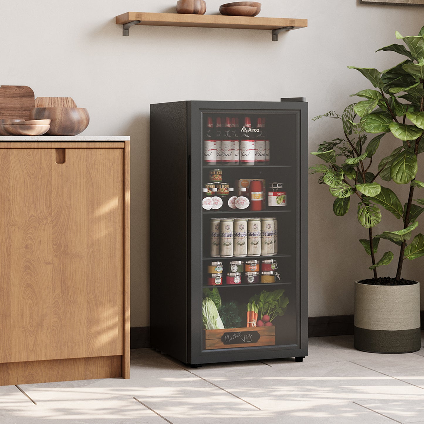99L/109L Glass Door Refrigerator with Interior Light