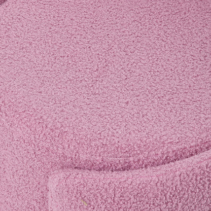 Teddy Fleece Upholstered Vanity Stool