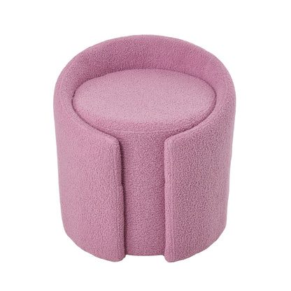 Teddy Fleece Upholstered Vanity Stool