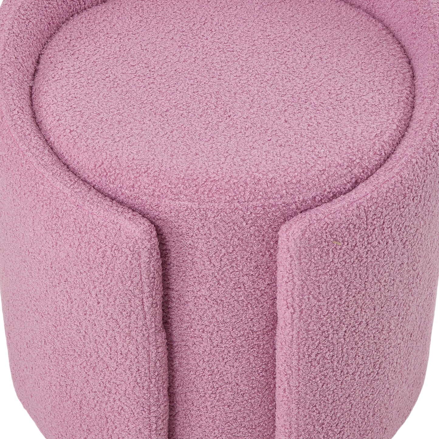 Teddy Fleece Upholstered Vanity Stool