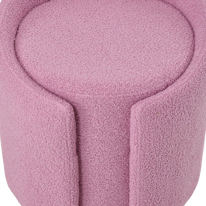 Teddy Fleece Upholstered Vanity Stool