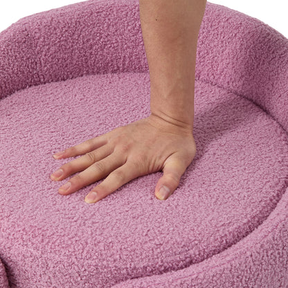 Teddy Fleece Upholstered Vanity Stool