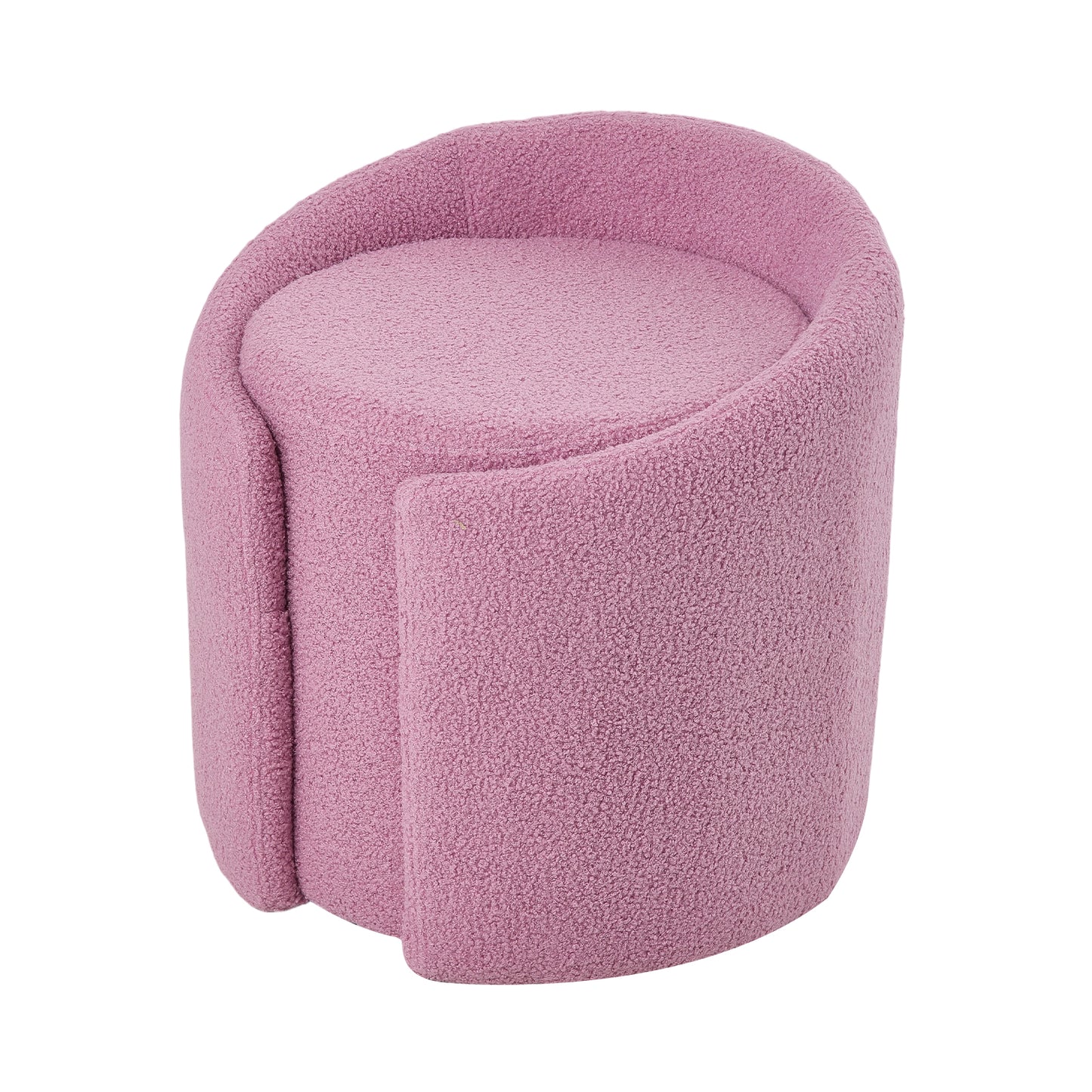 Teddy Fleece Upholstered Vanity Stool