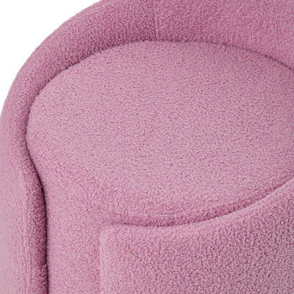 Teddy Fleece Upholstered Vanity Stool