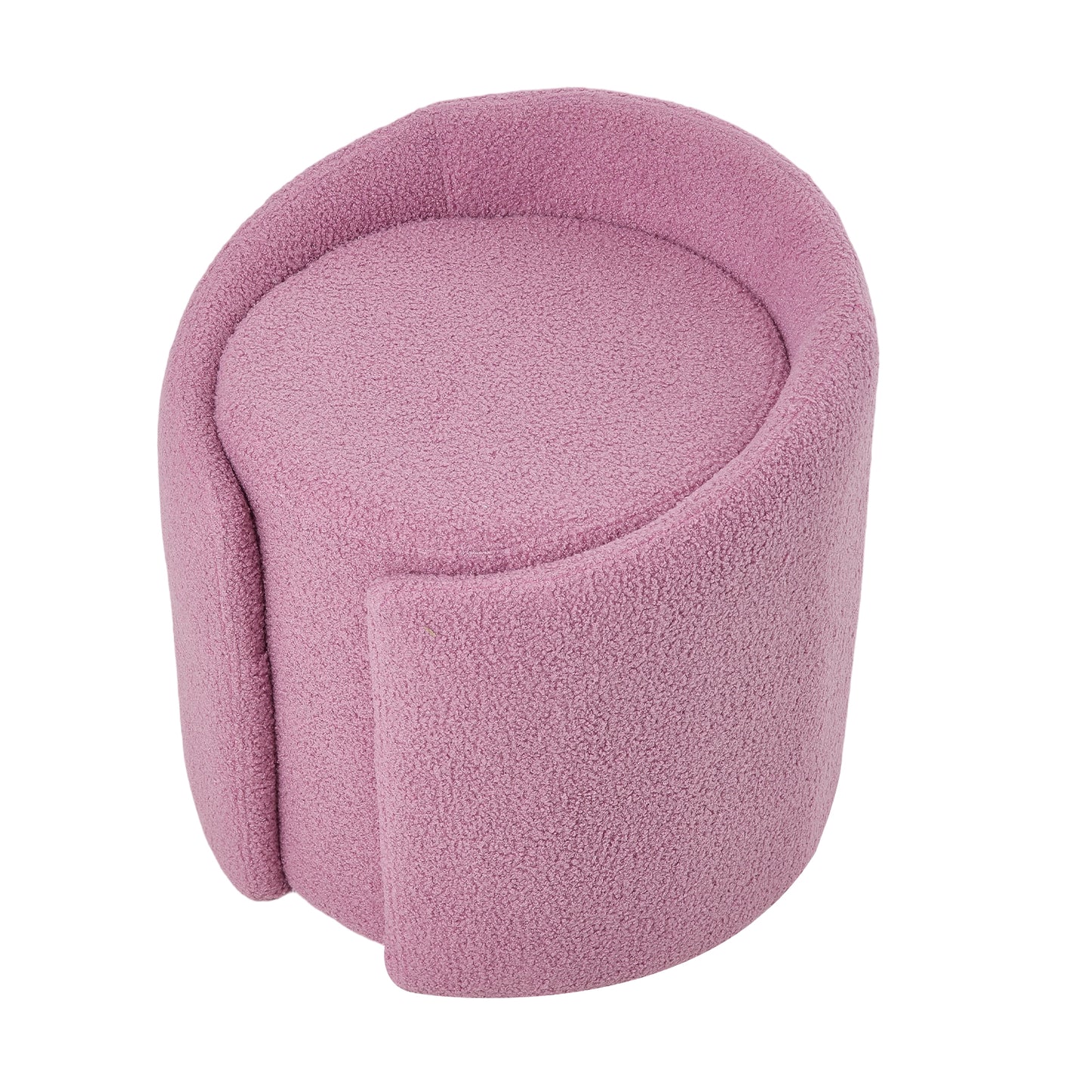 Teddy Fleece Upholstered Vanity Stool