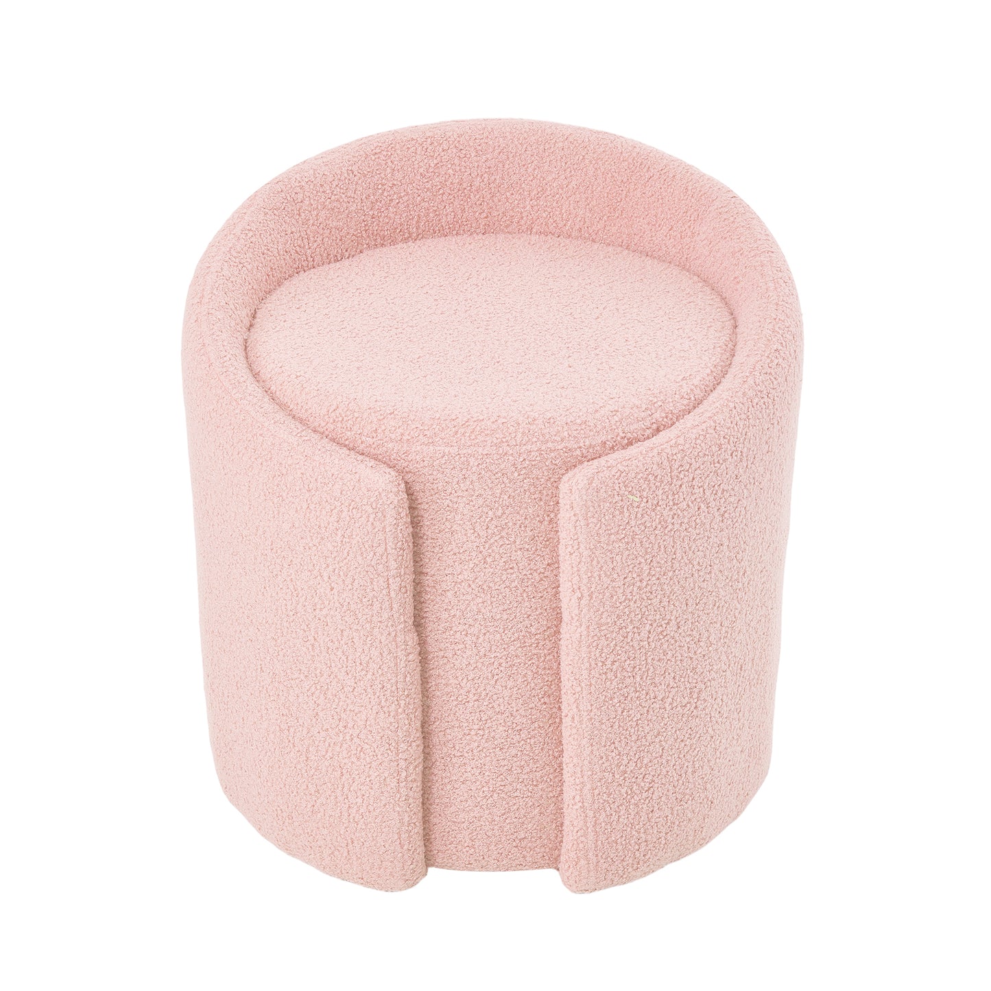 Teddy Fleece Upholstered Vanity Stool