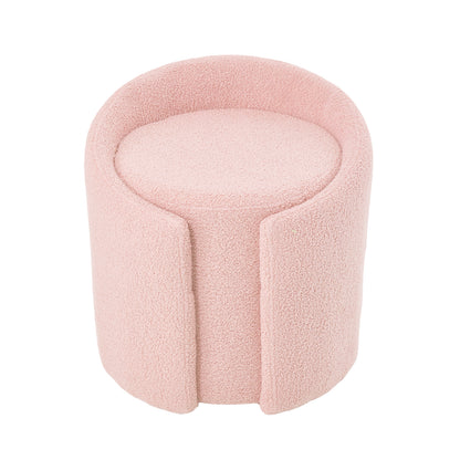 Teddy Fleece Upholstered Vanity Stool