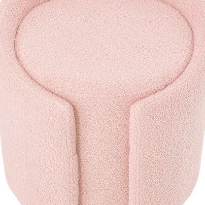 Teddy Fleece Upholstered Vanity Stool