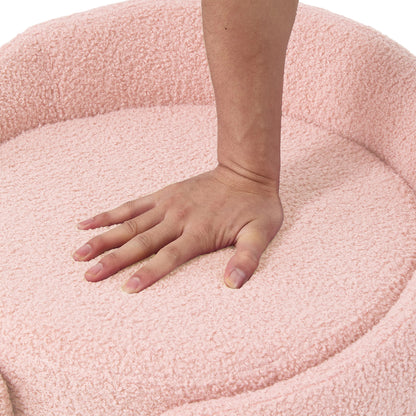 Teddy Fleece Upholstered Vanity Stool