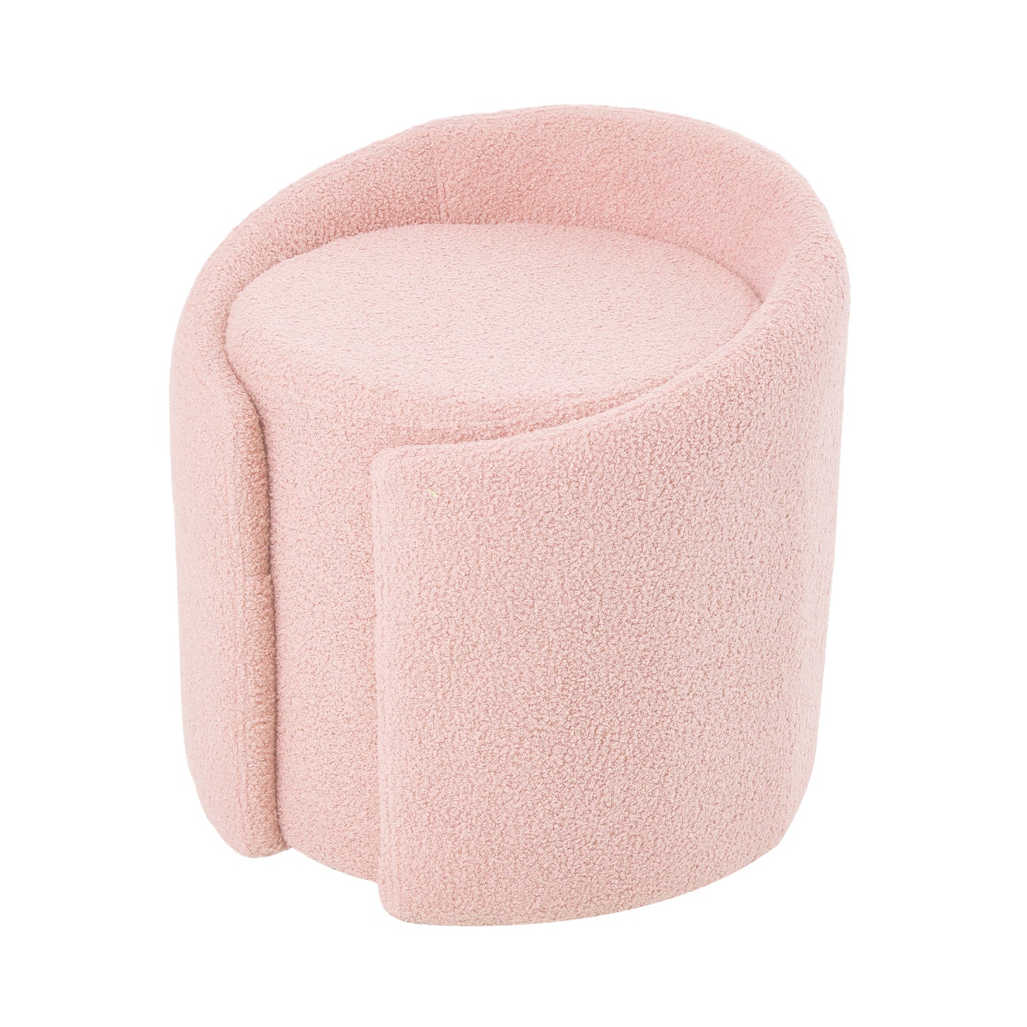 Teddy Fleece Upholstered Vanity Stool
