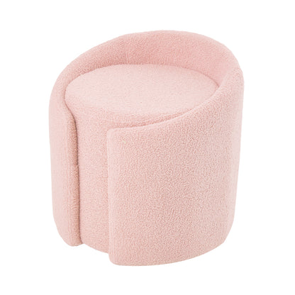 Teddy Fleece Upholstered Vanity Stool