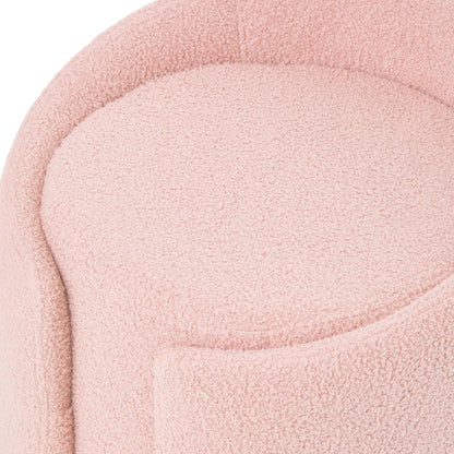 Teddy Fleece Upholstered Vanity Stool