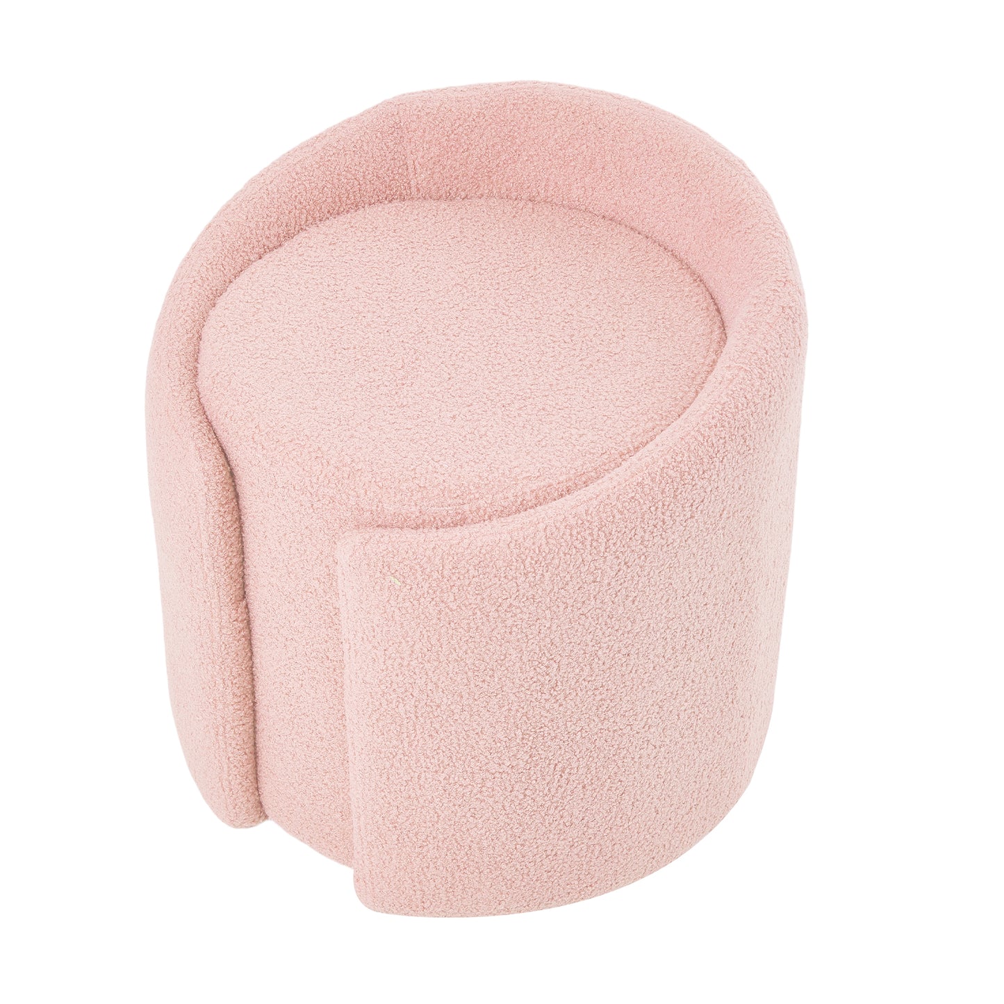 Teddy Fleece Upholstered Vanity Stool