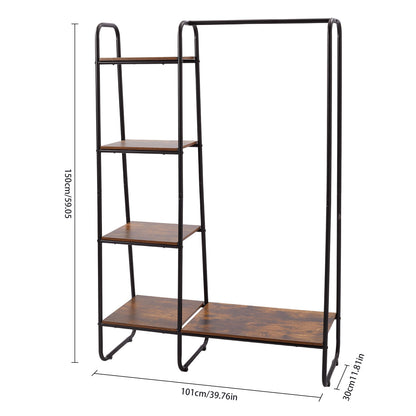 Freestanding Clothes Rack with Shelves