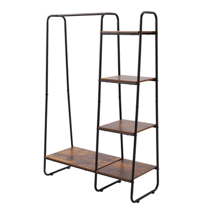 Freestanding Clothes Rack with Shelves