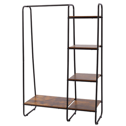 Freestanding Clothes Rack with Shelves