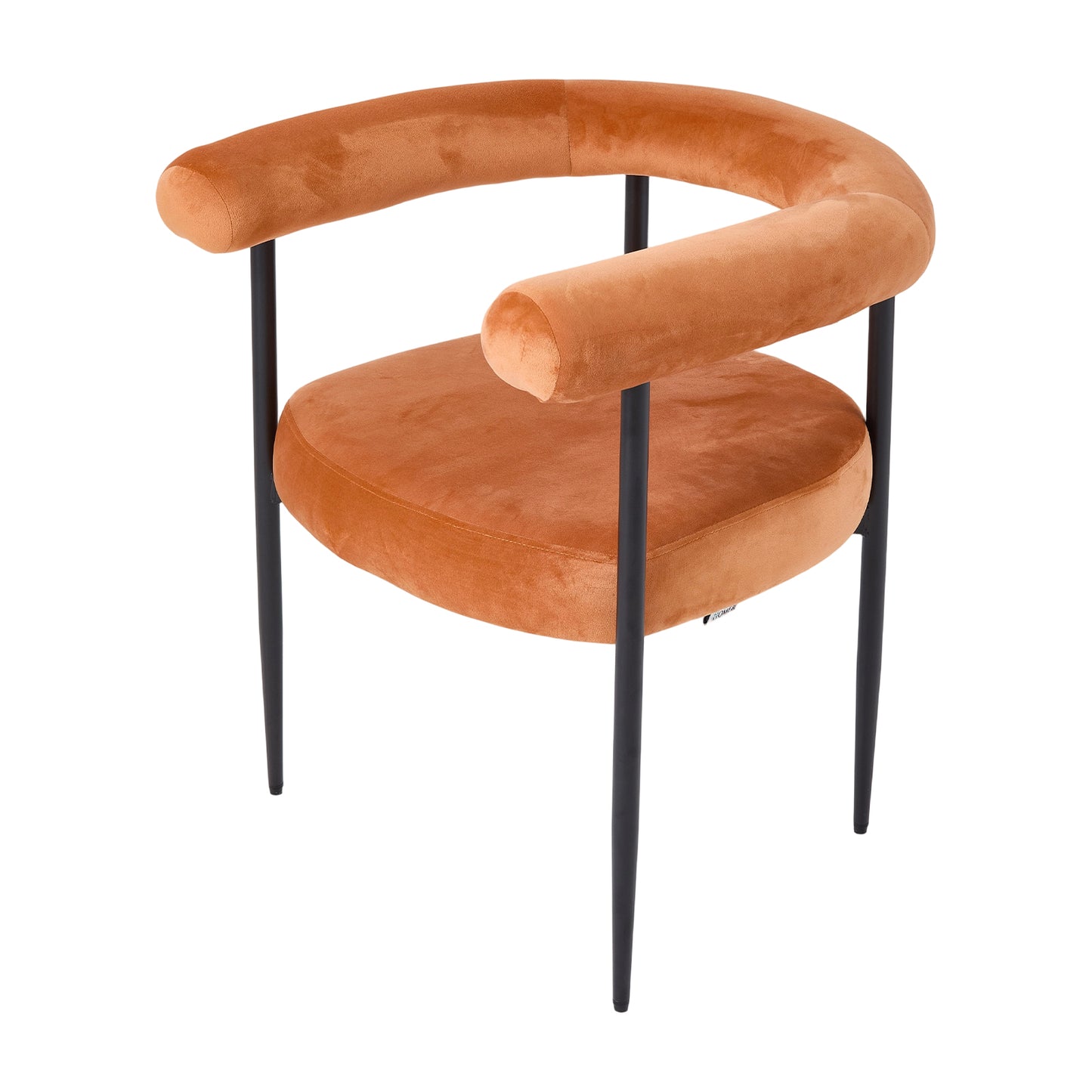 Set of 2 Modern Dining Chairs with Black Metal Legs