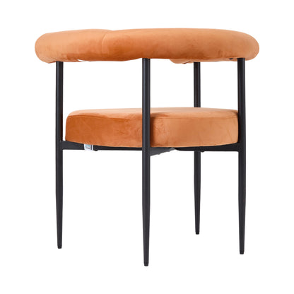 Set of 2 Modern Dining Chairs with Black Metal Legs
