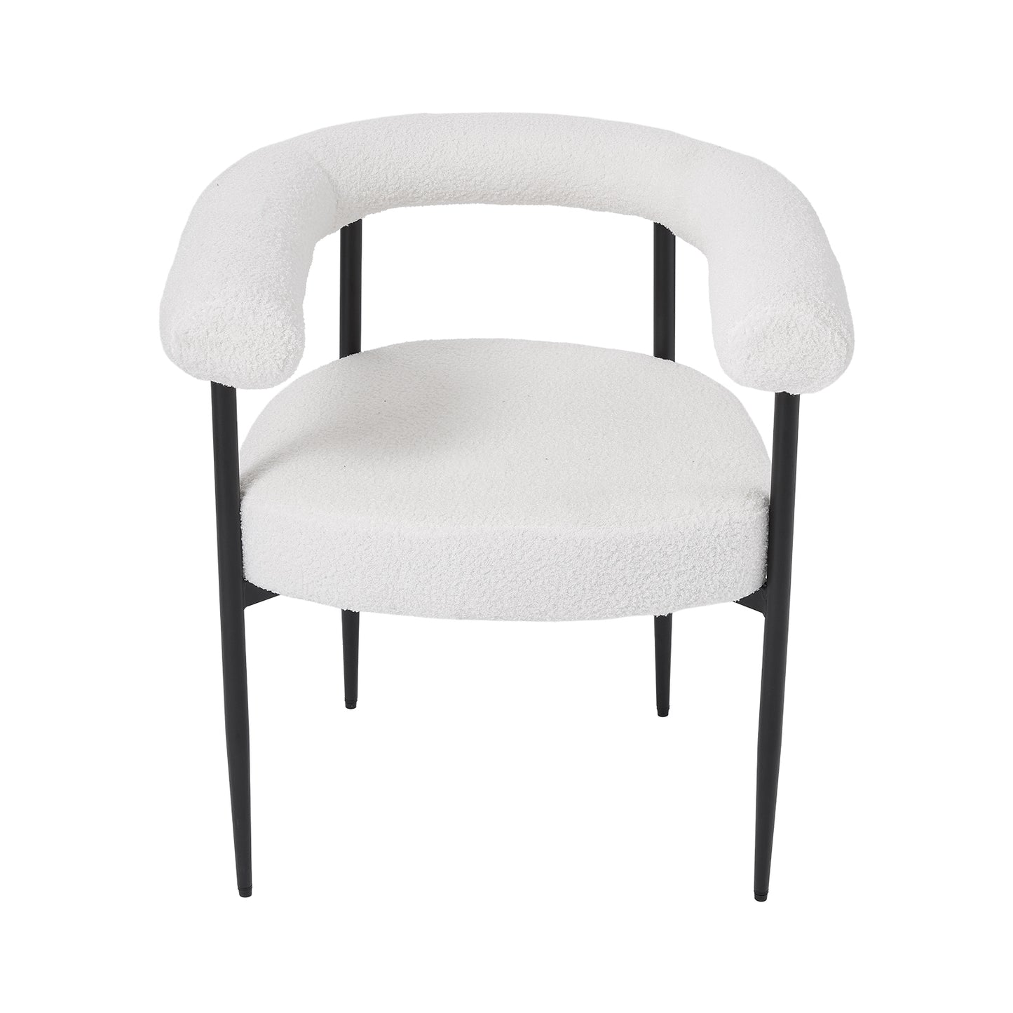 Set of 2 Modern Dining Chairs with Black Metal Legs