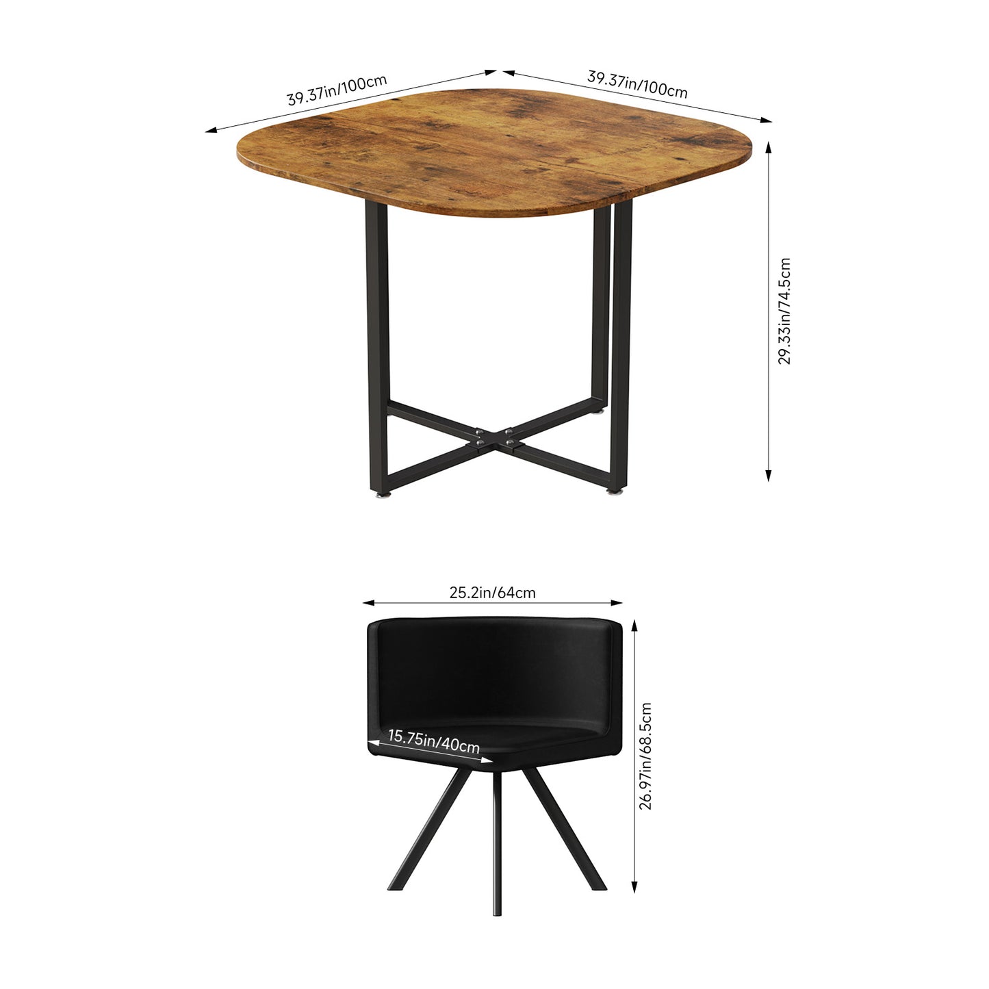 Dining Table Set with 4 Chairs