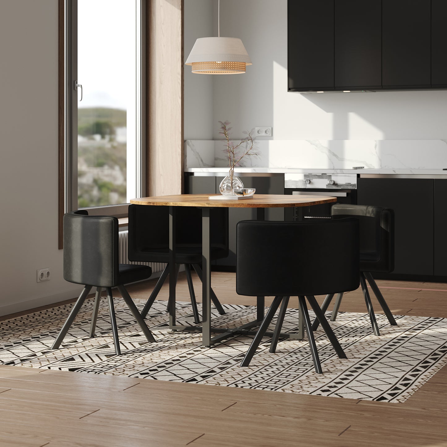 Dining Table Set with 4 Chairs
