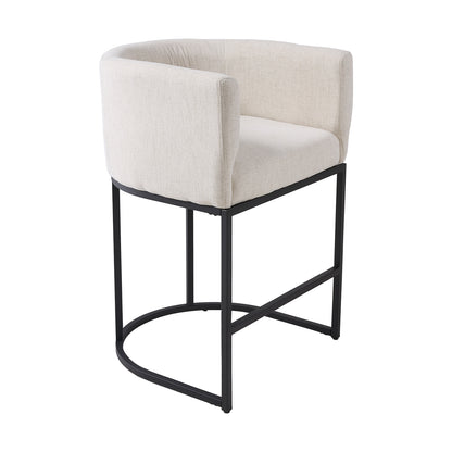 Set of 2 Low Back Upholstered Bar Stools