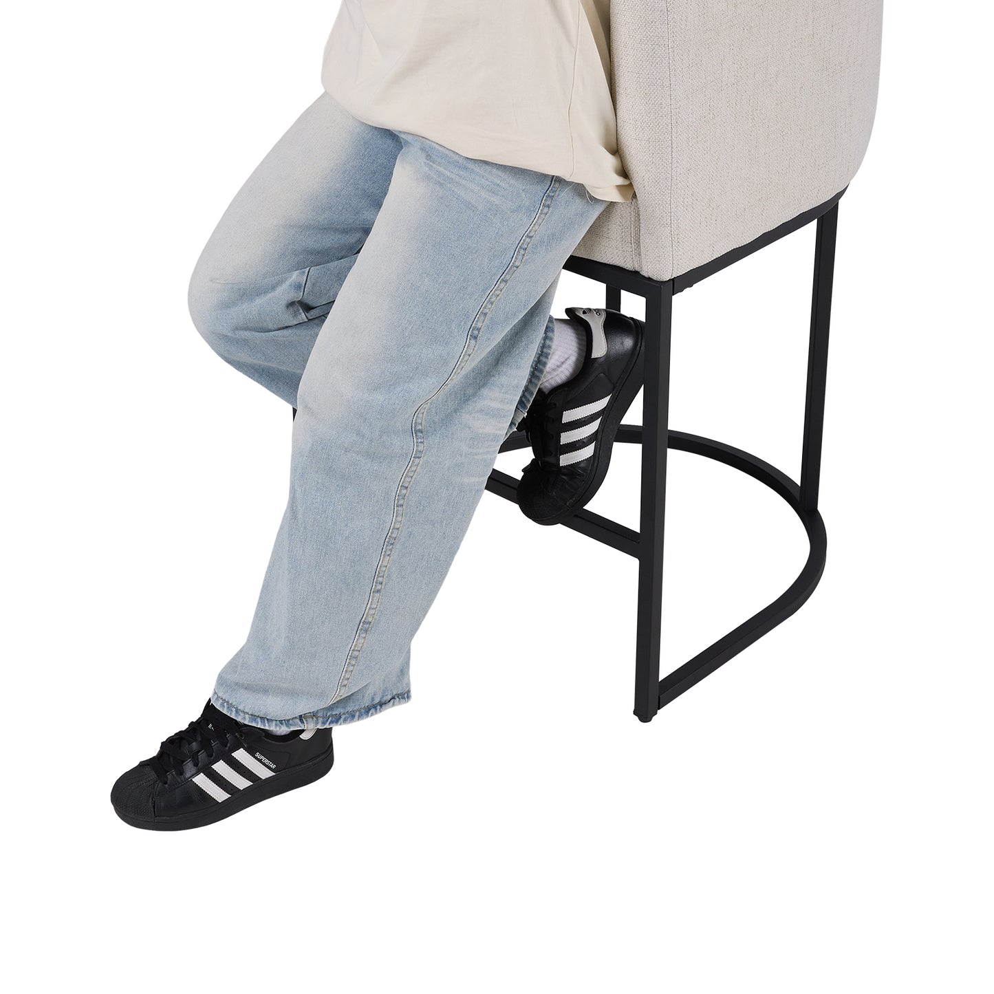 Set of 2 Low Back Upholstered Bar Stools
