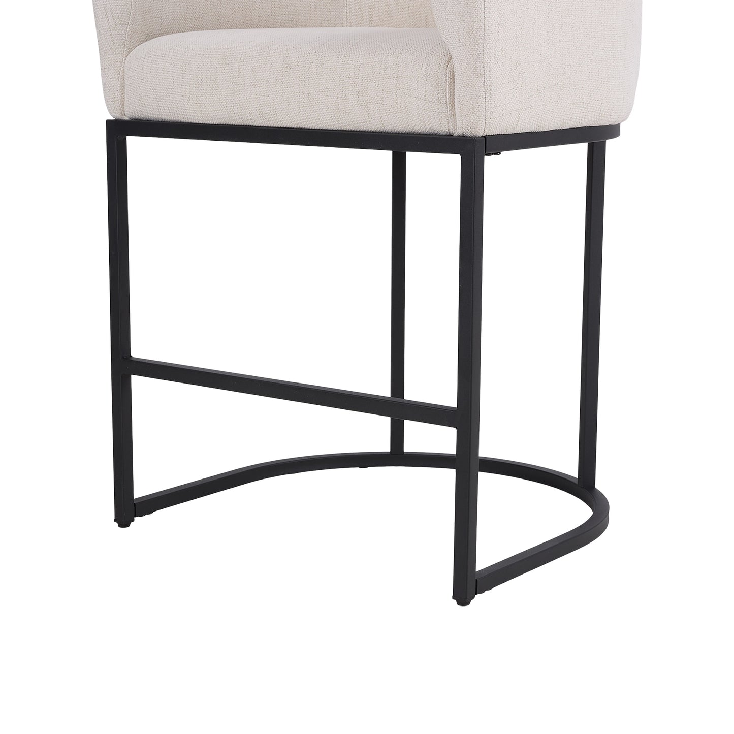 Set of 2 Low Back Upholstered Bar Stools