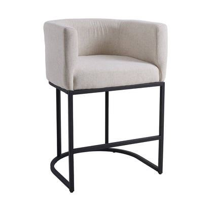 Set of 2 Low Back Upholstered Bar Stools