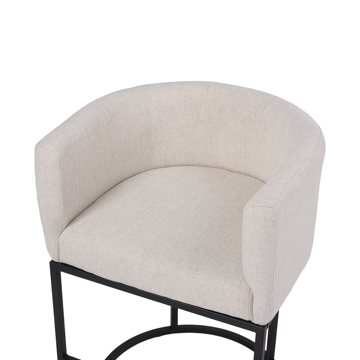 Set of 2 Low Back Upholstered Bar Stools